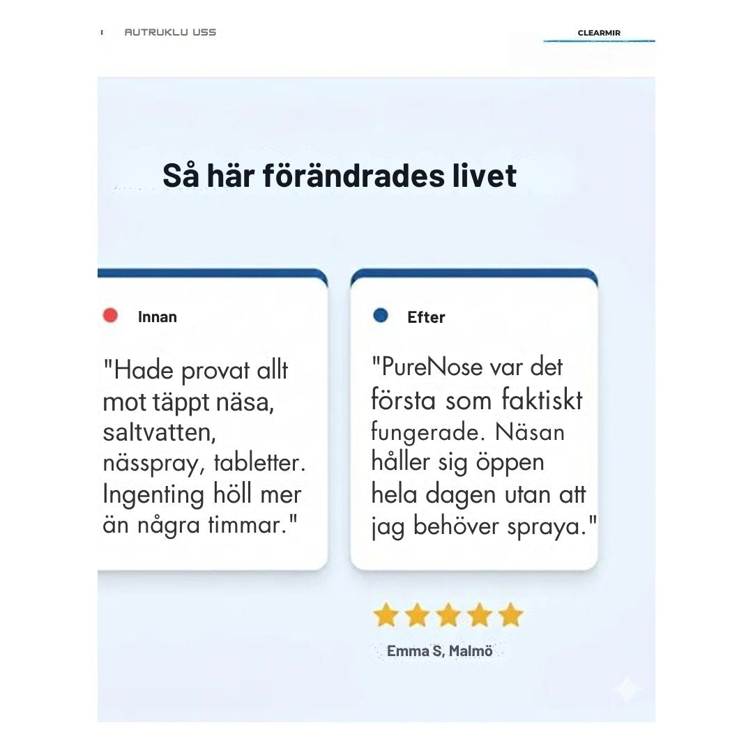 PureNose® - Andas fritt, naturligt